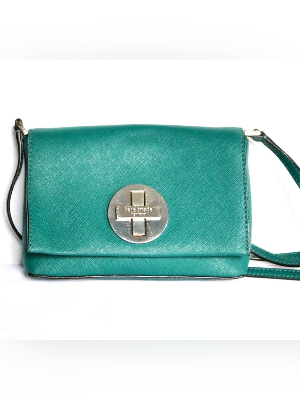 Kate Spade Teal Saffiano Leather Sally Newberry Lane Bag